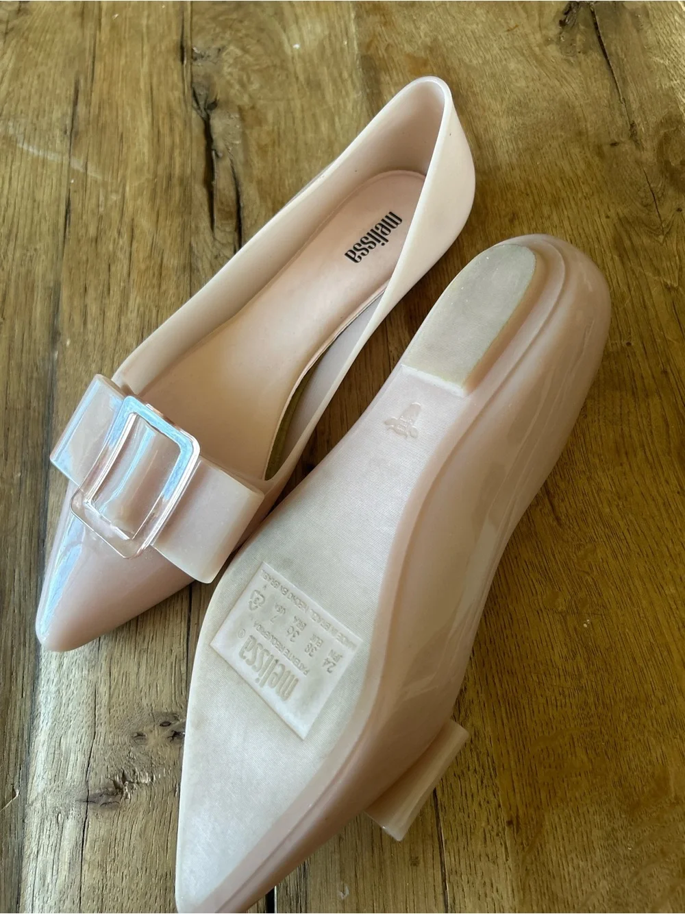 Melissa Pointed Jelly Flats with bow nude ballerina pink 7